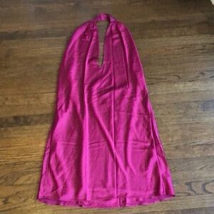 3/$10 Raspberry Radiance Multi Satiny Shiny Halter Twist Flowy Backless Dress